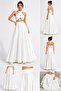 Women's White Matte Satin Skirt Long A-Line Evening Dress Skirt - 3