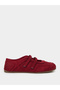 Red Solid Round Toe Velcro Sneakers