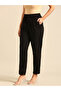 Black Solid Viscose Pants - 2