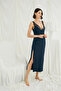 Lace Trim Low-Cut and Slit Nightgown - Ssssss2779-1472 - 2