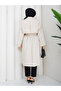 Women's Oversize Buttoned Hijab Trench Coat Rc3111 - 4