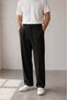 Men's High Waist Pleated Wide Leg Comfortable Fit Fabric Trousers
