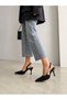 Women's Stiletto Classic Heeled Shoes Gold Buckle Detailed Pointed Toe Slingback - 9