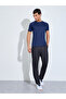 Men Navy Muscle Fit Running T-Shirt with Reflective Back Print - 2