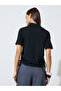 Black Polo T-Shirt with Ruched Side Detail - 5