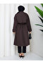 Women's Oversize Buttoned Hijab Trench Coat Rc3111 - 3