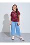Girls Oversized Burgundy Colorado Print T-Shirt - 2