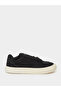 Black Mesh Panel Lace-Up Casual Sneakers