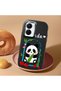Vivo Y02S Compatible Case Camera Protector Black Silicone Couple Phone Case Panda Patterned - 2
