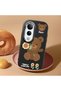 Vivo V50 Lite Compatible Case Camera Protector Black Silicone Couple Phone Case Bear Patterned - 2
