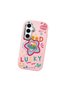 Samsung Galaxy S25 Compatible Case Camera Protector Pink Silicone Couple Phone Case Heart Pattern - 3