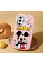 Samsung Galaxy A17 Compatible Case Camera Protector Pink Silicone Couple Phone Case Character Patterned - 2