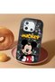 Redmi 12C Compatible Case Camera Protector Black Silicone Couple Phone Case Character Patterned - 2