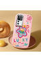 Redmi K50 Ultra Compatible Case Camera Protector Pink Silicone Couple Phone Case Heart Pattern - 2