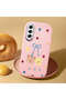 Samsung Galaxy S21 Fe Compatible Case Camera Protector Pink Silicone Couple Phone Case Bear Patterned - 2