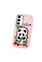 Samsung Galaxy S23 Fe Compatible Case Camera Protector Pink Silicone Couple Phone Case Panda Pattern - 3