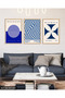 Blue Bauhaus 3 Piece Wooden Framed Painting Act - 4