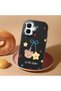 Infinix Smart 10 Compatible Case Camera Protector Black Silicone Couple Phone Case with Bear Pattern - 2