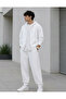 Men's 3-Yarn Oversize Hooded Zipper Sweatshirt Cardigan Track Suit Set - 2