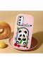 Samsung Galaxy S20 Fe Compatible Case Camera Protector Pink Silicone Couple Phone Case Panda Pattern - 2