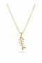 316L Steel Chain Gold Color Minimal Zircon Stone Fish Bone Necklace