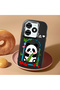 Tecno Spark 20C Compatible Case Camera Protector Black Silicone Couple Phone Case Panda Pattern - 2