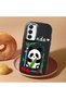 Samsung Galaxy A25 Compatible Case Camera Protector Black Silicone Couple Phone Case Panda Patterned - 2