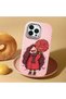 iPhone 13 Pro Max Compatible Case Camera Protector Pink Silicone Couple Phone Case Girl Patterned - 2
