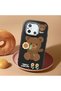 Redmi 12C Compatible Case Camera Protective Black Silicone Couple Phone Case with Bear Pattern - 2