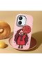 Redmi 13C Compatible Case Camera Protector Pink Silicone Couple Phone Case Girl Patterned - 2