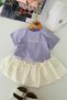 Bon Voyage Bowknot Detailed Girls' Balloon Skirt Set - Lilac - 2