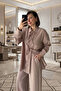 Lace-Up Tencel Mink Tunic Pants Double Set - 3