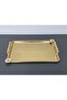 Figured, Metal-Handled, Stainless Steel Rectangular Tray Luxury Presentation Tray North Gold - 5