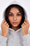 Women's Gray Crop Hoodie Sweatshirt – Long Sleeve Basic Hooded Sweatshirt - 7