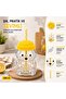 Goggy Bear Premium Glass Barista Cold Drink Cup with Straw a Teddy Bear Print Cup 550 ml