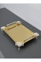 Figured, Metal-Handled, Stainless Steel Rectangular Tray Luxury Presentation Tray Light Gold-Silver - 6