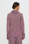 Women's Burgundy Striped Collar Detailed Relaxed Fit Blouse - 5