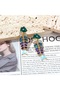 Fish Women's Colorful Stone Fishbone Figured Dangle Earrings - 3
