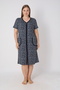 Women's Plus Size 100% Cotton Combed Fabric Zippered Summer Dress / Laci-Damla 4099 - 2