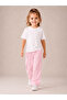 Girl's Pink and White Striped Wide-Leg Comfortable Pants