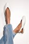 Siena Women's White Square Toe Ballerina Slingback - 2