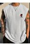 Summer Palm Printed Men's Regular Fit Crew Neck Sports Sleeveless T-Shirt