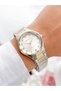 Stylish Gold Silver Color Women's Wristwatch with Cut Glass - 2