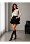 Women's Imported Crepe Short Skirt with Side Zipper - 3