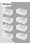 Storage Baskets Set of 8 Plastic Storage Baskets Hollow Rectangular Storage Boxes with Handle Storage Bins for Office Bathroom Bedroom Home & Kitchen(White)