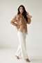 Camel Collar, Neck and Sleeve Detailed Blouse - 2
