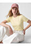Xside Yellow Crew Neck Women's Knitwear Sweater