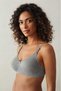 Women's Gray Cotton Sponge-Free Underwire-Free Combed Cotton Bra - Ultra Comfortable Underwear for Daily and Sleep Wear - with Sleep Band Gift - 2