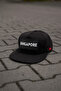 Black Hiphop Snapback Hat with Interchangeable City Embroidery Patch – Urban Baseball Cap with Flat Brim