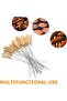 20 BBQ skewers, stainless steel with wooden handle, suitable for camping, silver. - 2